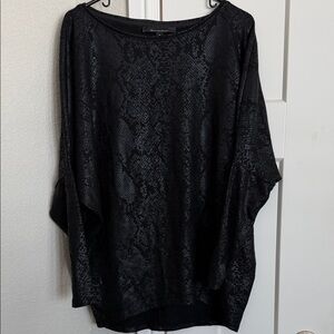 White House Black Market Black Textured Blouse